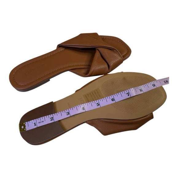 J. Crew Twisted Puff Slip On Slide Sandal in Brown Criss Cross Euro Summer NEW - Picture 8 of 10